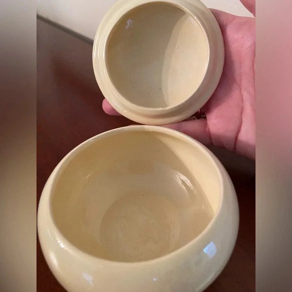 Lovely Satsuma Cherry Blossom Trinket Dish w/ Lid Cream with Peach Signed 1982 - Picture 6 of 9